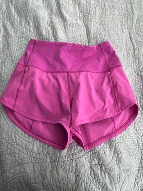 lululemon Speed-ups Hot Pink Athletic Shorts with Built-In Liner
